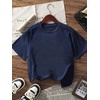 image:imageRoseSeek Girls Bow Cherry Graphic Tees Short Sleeve Crewneck Cute T Shirts Tops for Teens Summer TopsBlue Beige White
