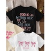 image:imageRoseSeek Girls Bow Cherry Graphic Tees Short Sleeve Crewneck Cute T Shirts Tops for Teens Summer TopsBow Black Beige White