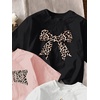image:imageRoseSeek Girls Bow Cherry Graphic Tees Short Sleeve Crewneck Cute T Shirts Tops for Teens Summer TopsCheetah Multicolor