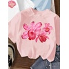 image:imageRoseSeek Girls Bow Cherry Graphic Tees Short Sleeve Crewneck Cute T Shirts Tops for Teens Summer TopsFloral Multicolor