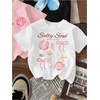 image:imageRoseSeek Girls Bow Cherry Graphic Tees Short Sleeve Crewneck Cute T Shirts Tops for Teens Summer TopsFloral White Pink Black