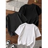 image:imageRoseSeek Girls Bow Cherry Graphic Tees Short Sleeve Crewneck Cute T Shirts Tops for Teens Summer TopsGrey Black White