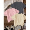 image:imageRoseSeek Girls Bow Cherry Graphic Tees Short Sleeve Crewneck Cute T Shirts Tops for Teens Summer TopsGrey Pink Beige