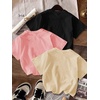 image:imageRoseSeek Girls Bow Cherry Graphic Tees Short Sleeve Crewneck Cute T Shirts Tops for Teens Summer TopsMix Beige Pink Black