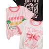 image:imageRoseSeek Girls Bow Cherry Graphic Tees Short Sleeve Crewneck Cute T Shirts Tops for Teens Summer TopsMix Black White Pink
