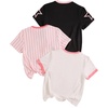 image:imageRoseSeek Girls Bow Cherry Graphic Tees Short Sleeve Crewneck Cute T Shirts Tops for Teens Summer TopsMix Black White Pink