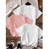 image:imageRoseSeek Girls Bow Cherry Graphic Tees Short Sleeve Crewneck Cute T Shirts Tops for Teens Summer TopsMulticolor White Pink