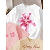 image:imageRoseSeek Girls Bow Cherry Graphic Tees Short Sleeve Crewneck Cute T Shirts Tops for Teens Summer TopsPink Beige White