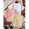 image:imageRoseSeek Girls Bow Cherry Graphic Tees Short Sleeve Crewneck Cute T Shirts Tops for Teens Summer TopsPink Beige White