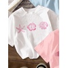 image:imageRoseSeek Girls Bow Cherry Graphic Tees Short Sleeve Crewneck Cute T Shirts Tops for Teens Summer TopsPink Blue White