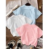 image:imageRoseSeek Girls Bow Cherry Graphic Tees Short Sleeve Crewneck Cute T Shirts Tops for Teens Summer TopsPink Blue White
