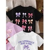 image:imageRoseSeek Girls Bow Cherry Graphic Tees Short Sleeve Crewneck Cute T Shirts Tops for Teens Summer TopsWhite Purple White