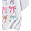 image:imageRoseSeek Girls Bow Graphic Tees Crew Neck Short Sleeve Summer T Shirts Preppy Cute Clothes for GirlsWhite With Bow