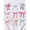 image:imageRoseSeek Girls Bow Graphic Tees Crew Neck Short Sleeve Summer T Shirts Preppy Cute Clothes for GirlsWhite With Bow