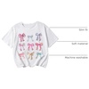 image:imageRoseSeek Girls Bow Graphic Tees Crew Neck Short Sleeve Summer T Shirts Preppy Cute Clothes for GirlsWhite With Bow