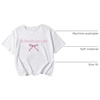 image:imageRoseSeek Girls Bow Graphic Tees Crew Neck Short Sleeve Summer T Shirts Preppy Cute Clothes for GirlsWhite With Pink