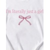 image:imageRoseSeek Girls Bow Graphic Tees Crew Neck Short Sleeve Summer T Shirts Preppy Cute Clothes for GirlsWhite With Pink