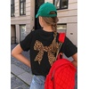 image:imageRoseSeek Girls Bow Leopard Graphic Tees Short Sleeve Preppy Summer T Shirt Aesthetic Baggy TopsBlack