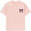 image:imageRoseSeek Girls Bow Leopard Graphic Tees Short Sleeve Preppy Summer T Shirt Aesthetic Baggy TopsBow Pink