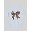 image:imageRoseSeek Girls Bow Leopard Graphic Tees Short Sleeve Preppy Summer T Shirt Aesthetic Baggy TopsBowknot Blue