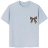 image:imageRoseSeek Girls Bow Leopard Graphic Tees Short Sleeve Preppy Summer T Shirt Aesthetic Baggy TopsBowknot Blue