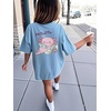 image:imageRoseSeek Girls Bow Leopard Graphic Tees Short Sleeve Preppy Summer T Shirt Aesthetic Baggy TopsCartoon Blue