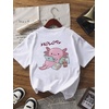image:imageRoseSeek Girls Bow Leopard Graphic Tees Short Sleeve Preppy Summer T Shirt Aesthetic Baggy TopsCartoon White