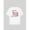 image:imageRoseSeek Girls Bow Leopard Graphic Tees Short Sleeve Preppy Summer T Shirt Aesthetic Baggy TopsCartoon White