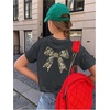 image:imageRoseSeek Girls Bow Leopard Graphic Tees Short Sleeve Preppy Summer T Shirt Aesthetic Baggy TopsDark Grey Bow