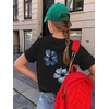 image:imageRoseSeek Girls Bow Leopard Graphic Tees Short Sleeve Preppy Summer T Shirt Aesthetic Baggy TopsFloral Black
