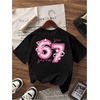 image:imageRoseSeek Girls Bow Leopard Graphic Tees Short Sleeve Preppy Summer T Shirt Aesthetic Baggy TopsGraphic Black