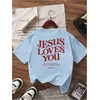 image:imageRoseSeek Girls Bow Leopard Graphic Tees Short Sleeve Preppy Summer T Shirt Aesthetic Baggy TopsGraphic Blue