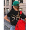 image:imageRoseSeek Girls Bow Leopard Graphic Tees Short Sleeve Preppy Summer T Shirt Aesthetic Baggy TopsLeopard Black