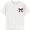 image:imageRoseSeek Girls Bow Leopard Graphic Tees Short Sleeve Preppy Summer T Shirt Aesthetic Baggy TopsWhite Bow