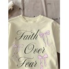 image:imageRoseSeek Girls Bowknot Letter Graphic Tshirt Short Sleeve Crew Neck Cute Summer Tee TopsApricot