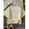 image:imageRoseSeek Girls Bowknot Letter Graphic Tshirt Short Sleeve Crew Neck Cute Summer Tee TopsApricot