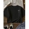image:imageRoseSeek Girls Bowknot Letter Graphic Tshirt Short Sleeve Crew Neck Cute Summer Tee TopsBlack