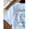 image:imageRoseSeek Girls Bowknot Letter Graphic Tshirt Short Sleeve Crew Neck Cute Summer Tee TopsBlue