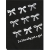image:imageRoseSeek Girls Bowknot Letter Graphic Tshirt Short Sleeve Crew Neck Cute Summer Tee TopsBow Black