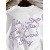 image:imageRoseSeek Girls Bowknot Letter Graphic Tshirt Short Sleeve Crew Neck Cute Summer Tee TopsBowknot White
