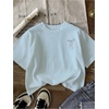 image:imageRoseSeek Girls Bowknot Letter Graphic Tshirt Short Sleeve Crew Neck Cute Summer Tee TopsLight Blue