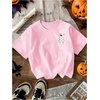 image:imageRoseSeek Girls Bowknot Letter Graphic Tshirt Short Sleeve Crew Neck Cute Summer Tee TopsLight Pink