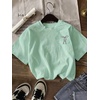 image:imageRoseSeek Girls Bowknot Letter Graphic Tshirt Short Sleeve Crew Neck Cute Summer Tee TopsMint Green