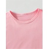 image:imageRoseSeek Girls Bowknot Letter Graphic Tshirt Short Sleeve Crew Neck Cute Summer Tee TopsPink and Beige