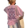 image:imageRoseSeek Girls Bowknot Letter Graphic Tshirt Short Sleeve Crew Neck Cute Summer Tee TopsPurple and Pink