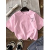 image:imageRoseSeek Girls Bowknot Letter Graphic Tshirt Short Sleeve Crew Neck Cute Summer Tee TopsSoft Pink