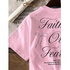 image:imageRoseSeek Girls Bowknot Letter Graphic Tshirt Short Sleeve Crew Neck Cute Summer Tee TopsSoft Pink