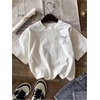 image:imageRoseSeek Girls Bowknot Letter Graphic Tshirt Short Sleeve Crew Neck Cute Summer Tee TopsWhite