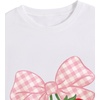 image:imageRoseSeek Girls Bowknot Letter Graphic Tshirt Short Sleeve Crew Neck Cute Summer Tee TopsWhite and Red