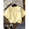 image:imageRoseSeek Girls Bowknot Letter Graphic Tshirt Short Sleeve Crew Neck Cute Summer Tee TopsYellow